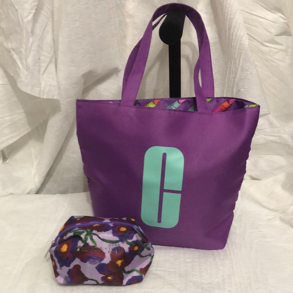 Clinique x Jonathan Cohen Cosmetics Bag and Tote NWOT